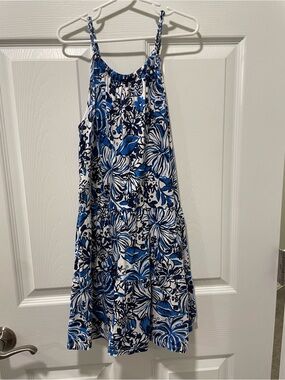 Lilly Pulitzer Navy & Blue Floral Tiered Sundress